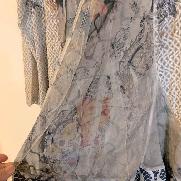 Kamana Cardigan Flowers & Butterflies Sheer Print Size Small NWOT Gorgeous - Picture 2 of 7